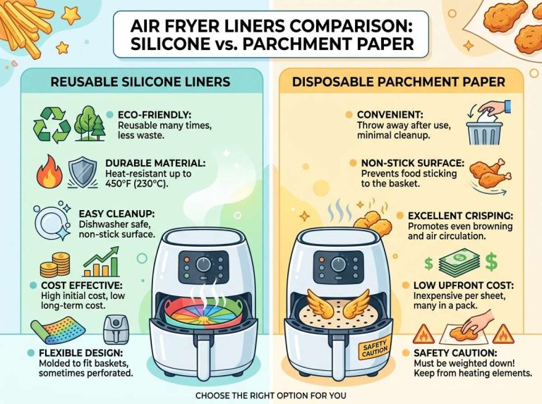 Silicone vs Parchment Liners for Air Fryers